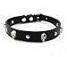 CocoPet Luxury Handmade PU Leather Pet Cat Collar Skull Black Bow Tie Collar Necklace Jewelry for Small Doggie Pets Female Puppies Chihuahua Yorkie Girl Costume Black