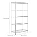 Cozzine 5-Tier Storage Shelves, Adjustable Storage Shelves Heavy Duty Steel Tube Wire Shelving Unit, 35.4