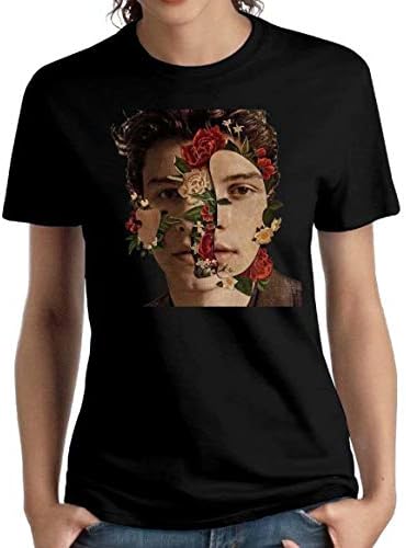 Teifion Harlen Woman Shawn Mendes Lovely Short Sleeve Tees Youth Music Band T-Shirts Black