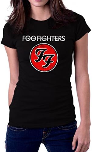 Foo Fighters FF Band Distressed Logo Women's T Shirt Small Black