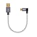 CableCreation Short Left Angle USB 2.0 Cable, 90 Degree USB 2.0 A to Micro USB Cable, Compatible Chromecast, Galaxy Tab, Galaxy Note 4, Aluminium Case, 0.5FT Space Gray