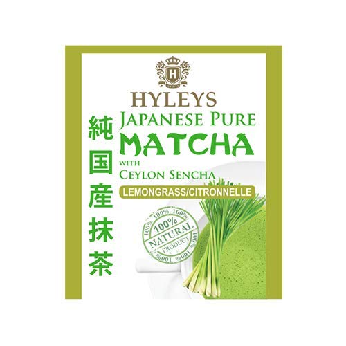 HYLEYS MATCHA TEA BAGS WITH LEMONGRASS – 25 TEA BAGS (JAPANESE PURE MATCHA WELLNESS GREEN TEA)