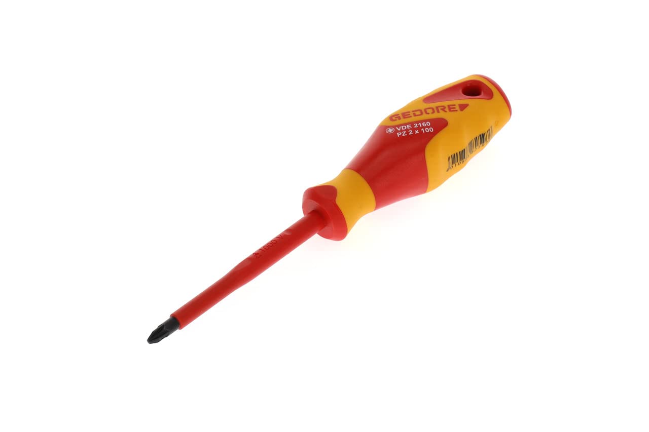 GEDORE VDE Screwdriver Phillips PZ2, Screwdriver 1000 V insulated, Length 210 mm, Tool, VDE 2160 PZ 2, Steel