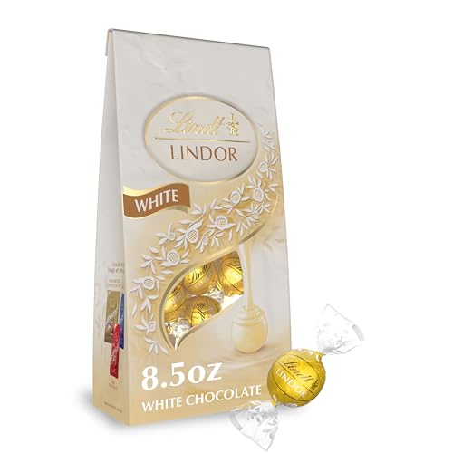 Lindt LINDOR White Chocolate Candy Truffles, Valentine's Day Chocolate