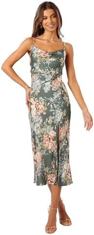 anabelle floral mock neck satin cocktail dress Petal & Pup Anabelle Halter Neck Mini Dress