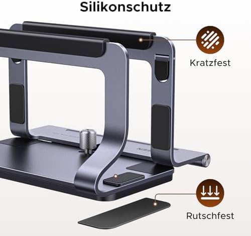 Laptop Ständer Vertikal, 2-in-1 Aluminium Laptop Stand