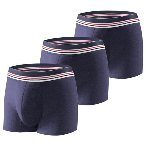 Carer 3 Stück Herren-Boxershorts für Inkontinenz, waschbar Inkontinenz Pants Männer Baumwolle mit 80 ml saugfähige Unterlage speichert Urin verhindert