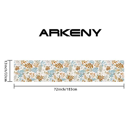 ARKENY Fall Thanksgiving Table Runner 13x72 Inches,Floral Leaves Seasonal Burlap Farmhouse Indoor Outdoor Autumn Table Runner for Home AT491-72