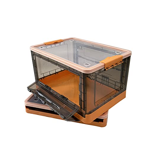 52 Liters Large Clear Plastic Storage Box with Lid Wheels Collapsible