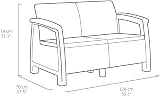 Keter Corfu Outdoor 4 Seater Rattan Sofa Set Graphite Cream Cushions view 8