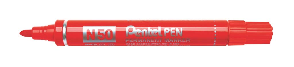 Pentel N50 with Aluminium Body, Red (Pack of 12)