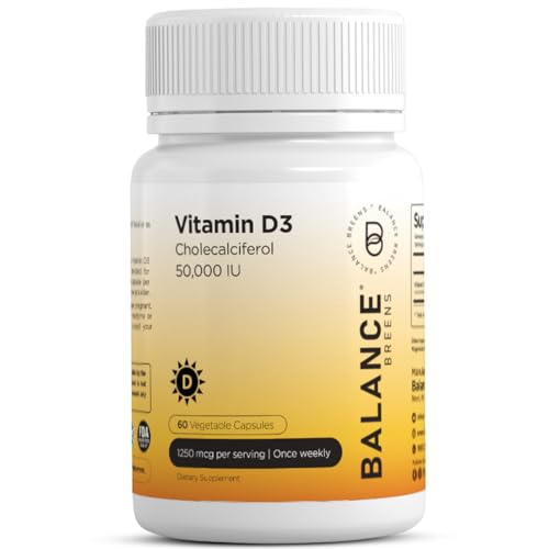 Vitamin D3 50,000 IU 60 Veggie Capsules High Potency Gluten Free
