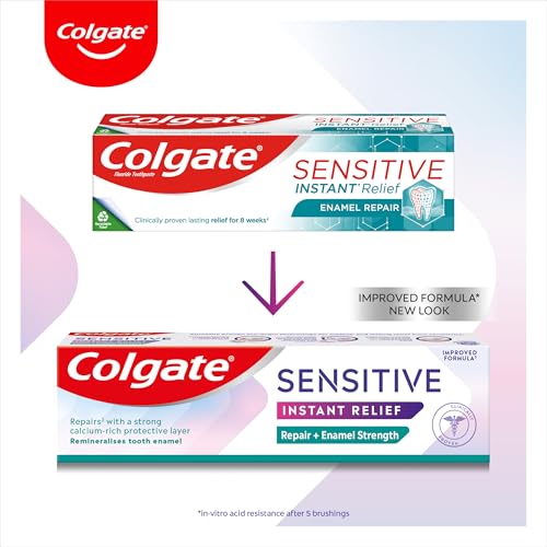 Colgate Sensitive Instant Relief Repair + Enamel Strength Toothpaste, 75ml | Enjoy hot and cold foods again with instant sensitivity relief** while helping to repair sensitive areas of teeth*