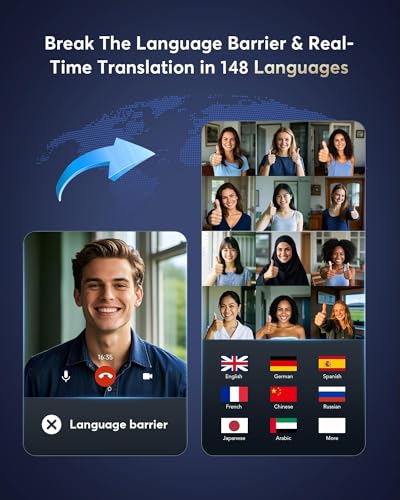 4-in-1 Latest AI Bluetooth Translation Earbuds,Ultra Hi-Fi Dolby Sound,Powerful Bass & Full-Range Frequency Response,No Subscription Required, 148 Global Mainstream Languages, Works with iOS & Android