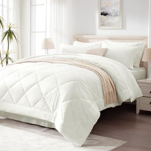 Love's cabin 7-piece King Comforter Set Ivory