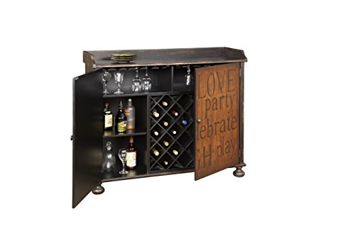 Pulaski Walden Wine Cabinet, 50 by 17 by 42-Inch, Black/Brown