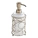 InterDesign Twigz Ceramic Liquid Soap Dispenser Pump, for Kitchen or Bathroom Countertop - White/Pearl Champagne