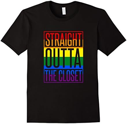 Men's Lesbian Shirts - Gay Shirt - Straight Outta The Closet Large Black