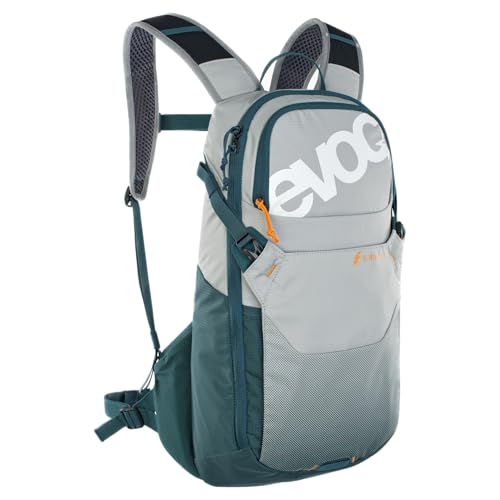 EVOC Mochila para bicicleta RIDE 12 (compacta, soporte para casco XC/DH, sistema de fijacion para el cinturon), gris piedra/aceite