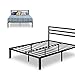 ZINUS 14 Inch Luis Quick Lock Metal Platform Bed Frame with Headboard Mattress Foundation, No Box Spring Needed, Twin, Black