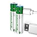 Delipow AAA Rechargeable Batteries, USB 1.5V 1000mWh Lithium Rechargeable AAA Battery,1 H Quick Charge,1200 Cycle with 2 in 1 USB Cable，2-Pack