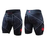NEW! Anthem Athletics HELO-X VALE TUDO Shorts - MMA / Brazilian Jiu Jitsu Compression Shorts - Black Hex With Red - Large