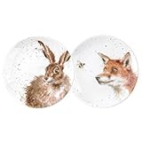 Royal Worcester Wrendale Designs Fox and Hare Tea Plate 16.5cm (Pair)