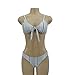 FAFOFA Sexy Women Push-up Padded Bra Bandage Bikini Set Hit Color Striped Bathing Suit,Small,Lightgrey