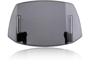 KICRY Motorcycle Windshield Extension Small Windshield Extender Adjustable Clip on Windscreen Spoiler Deflector Universal Fit (Smoke)