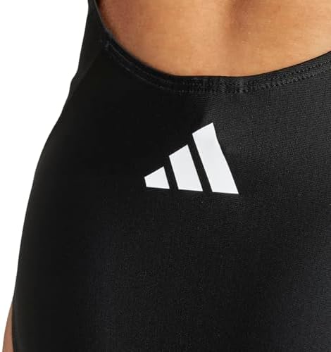 Fato de banho feminino 3 riscas V-Back, preto/branco, 38