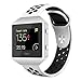 For Fitbit Blaze Band Accessory, VODKE Silicone Breathable Replacement Band/Strap with New Frame for Fitbit Blaze Men Women Small(WHITE+BLACK+SILVER Frame)