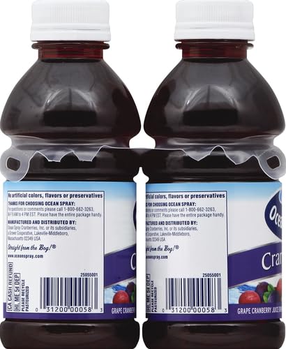 OCEAN SPRAY CRAN-GRAPE JUICE DRINK, 10 OUNCE BOTTLE (PACK OF 6)