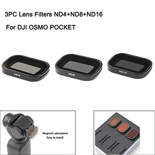 FarJing 3PC (ND4-PL/ND8-PL /ND16-PL) Or (ND4/ND8/ND16) Lens Filters Camera Professional Filter for DJI OSMO Pocket - Thumbnail 2