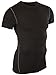 LANBAOSI Men's Training Top Compression Short Sleeve Quick Dry Base Layer Shirt L Black