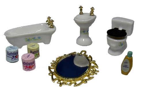 Play Therapy Sand Tray Miniatures: Bathroom Set