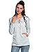 HITREE Ladies Women V-neck Long Sleeve Shawl Collar Hooded Hoodie Sweater (M)