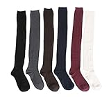 Cotton Cable Knit Over the Knee High Socks