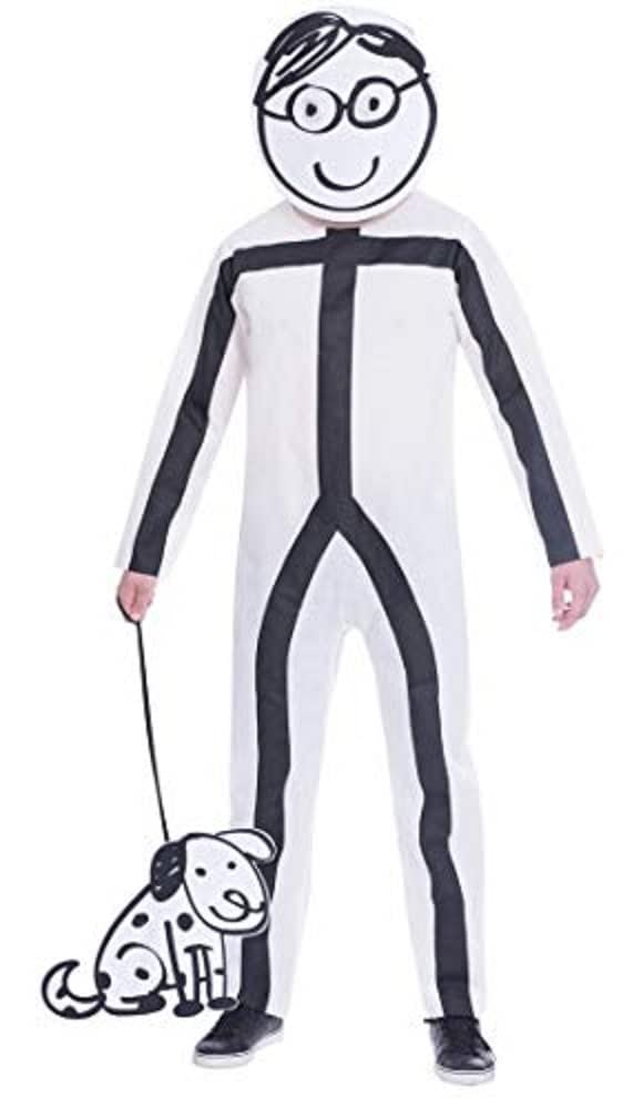 Amscan 9905097 Stick Man Costume Set, White, Adult Plus Size