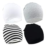 DRESHOW BQUBO 4 Pieces Baby Beanie Newborn Toddler Soft Cute Knit Hat Hospital Hats for Baby Boys Infant Cap Beanies