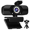 Full HD Webcam with Built-in Microphone and Rotatable Tripod, 1080P Video and Wide Angle Camera, Privacy Cover, for…