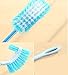 MINI DEER Toilet Brush Soft Bristle Kinsky Strong Bristles Good Grips Hideaway Compact Long Brush for Bathroom Toilet The Rim Bowl Brush Pure Clean in 1 Motion with Pan Lip and Caddy De（Blue）