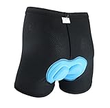 Ohuhu® Unisex (Men/Women) Sweat Absorbent Volatility Quick Dry Gel 3D Padded Bicycle Cycling Underwear Shorts Pant, Black