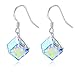EleShow S925 Sterling Silver Earrings for Women Cube Earrings for Her Earrings hypoallergenic Crystal from Swarovski (A_Color Changing Drop Earrings)