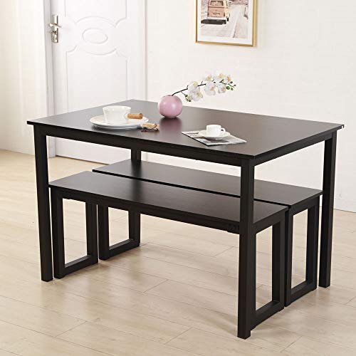 image for HomVent 2Pcs Dining Chairs&Benches,Wooden Top Dining Room Chair Kitche