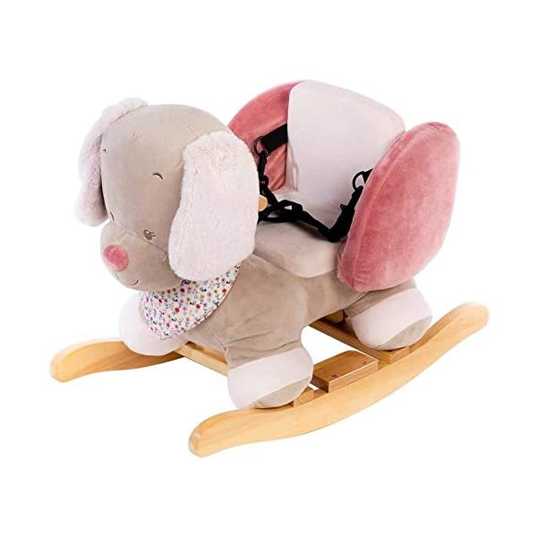 Nattou Schaukeltier Hündin Lali, Iris und Lali, 74 x 29 x 40 cm, Beige/Rosa – Bild 5