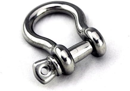 8mm 1/3" Stainless Steel Bow Shackle, D Ring, Clevis