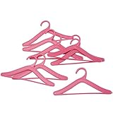 niceeshop(TM) 1 Bag(20pcs) Barbie Size Dollhouse Furniture Plastic Hangers with a Wider Hook Fit Barbie Dolls-Pink