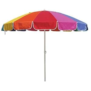 Amazon.com : Multi Color Rainbow Beach or Patio Umbrella - 8 ft ...