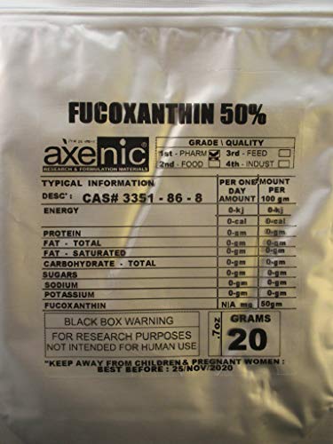 100 Grams FUCOXANTHIN 50% Powder, Brown Algae Extract