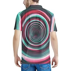 HUGS IDEA Abstract Geometry Mens Golf Shirt Fashion